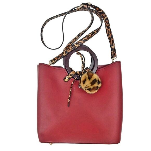 NWOT red Leopard print tote bag. - Picture 1 of 5